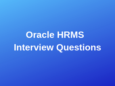 Oracle Apps HRMS