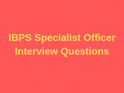 IBPS Specialist Officer